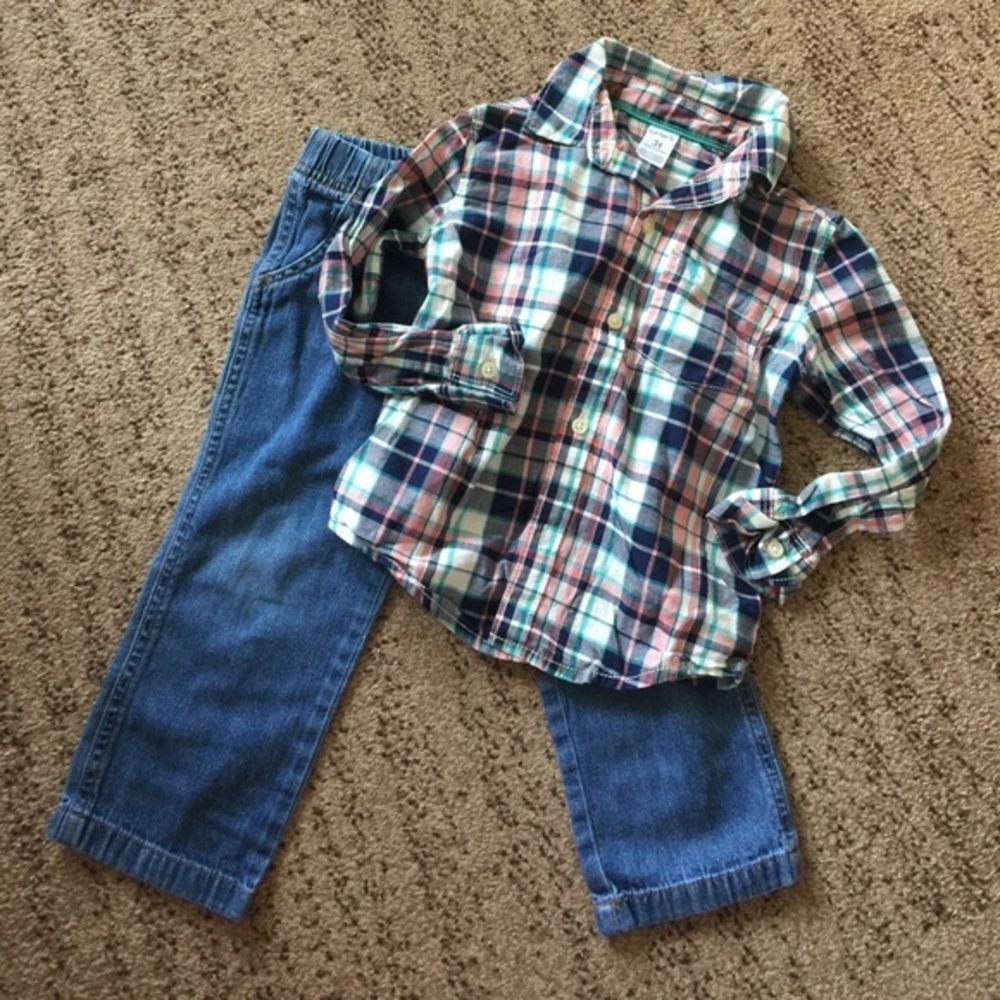 Carters Pants and L/S Button Down Shirt. Size 3T